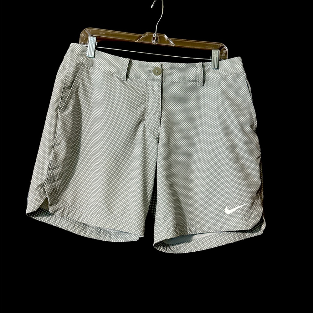 Nike tour performance dri fit golf shorts gray polka dot sz 10